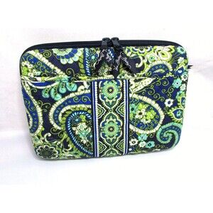 Vera Bradley Padded Hard Case Mini Laptop iPad Tablet Tote Green Floral